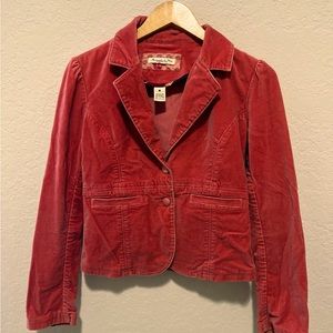 Vtg Red Abercrombie & fitch suede y2k woman’s peacoat blazer coat jacket 90’s